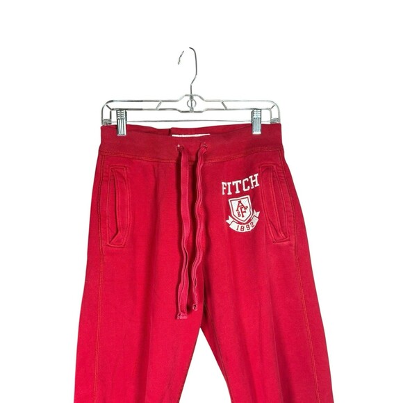 Abercrombie & Fitch Sweatpants XS Red Y2K 2000s Vintage Logo Joggers A&F - Picture 3 of 13